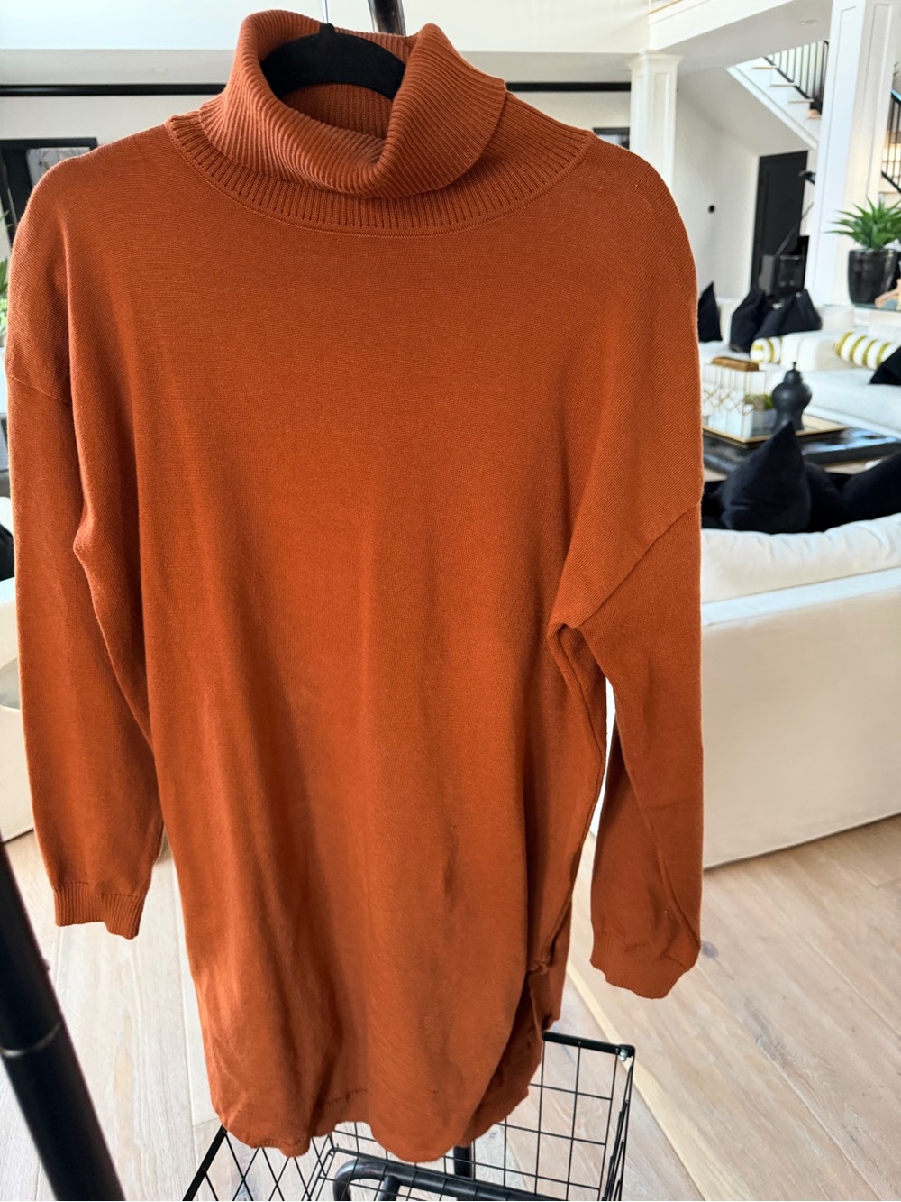 Turtleneck Sweater/Tunic - Rust Orange